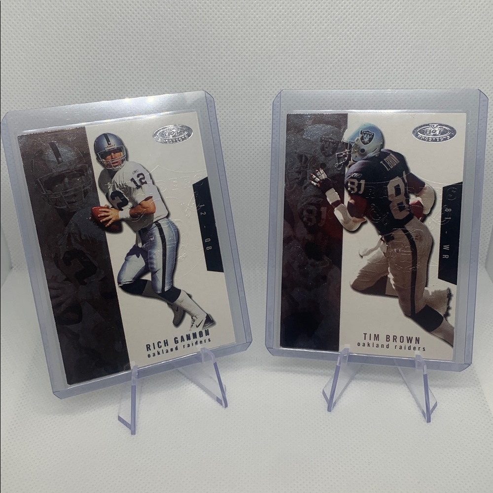 NFL Hot Prospects Tim Brown & Rich Gannon Las Vegas Raiders In Case Mint!!